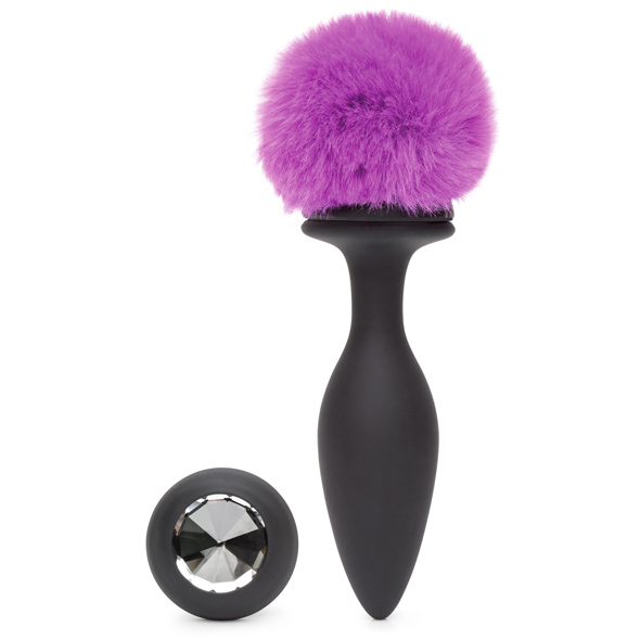 Rechargeable Vibrating Butt Plug Black & Purple Large