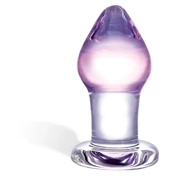 Glas 3.25inch Amethyst Rain Butt Plug Purple