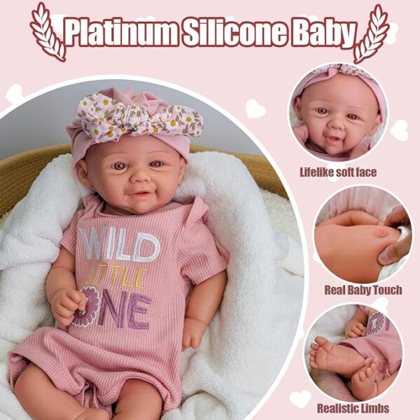 17inch Realistic Silicone Reborn Baby Doll Girl Full Body